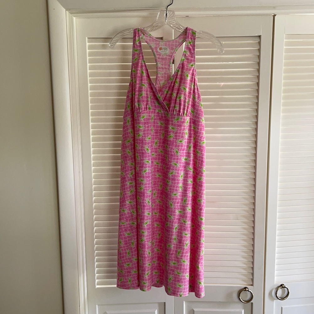Preppy pink crab print Chesapeake dress from spunkwear. Smoke free home. NWOT